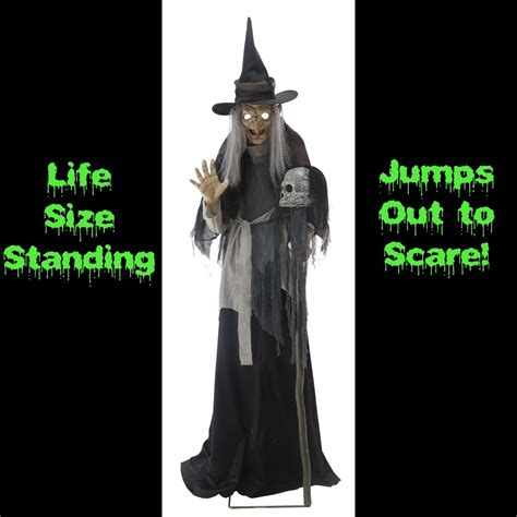 Get into the Halloween spirit with a lunging witch decoration